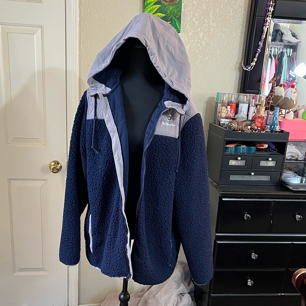 Walt Disney World Navy Blue and Light Gray Fleece Jacket